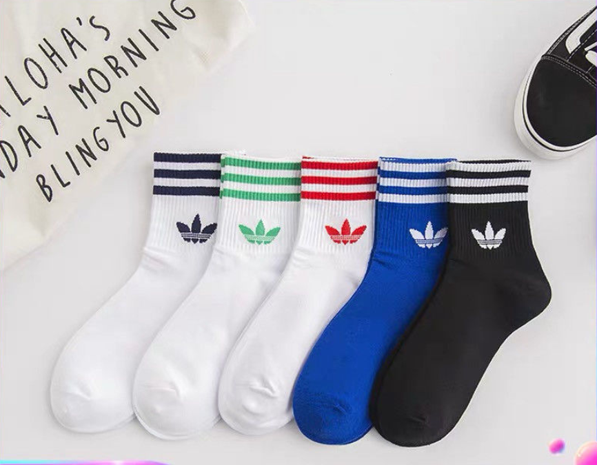 Four-season breathable four season Adidas 5 pair cotton socks can wear men's and women's sport socks