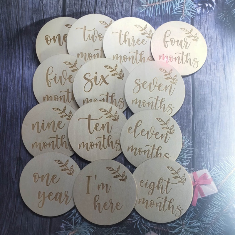 Bộ 13 Tấm Thẻ Ghi Âm Dùng Làm Đạo Cụ Chụp Ảnh Kỷ Niệm Theo Tháng Cho Bé Sơ Sinh