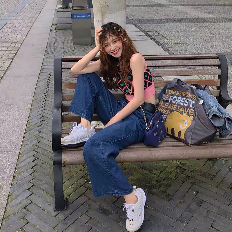 Áo Hai Dây Dệt Kim Phong Cách Hàn Quốc Trẻ Trung Dành Cho Nữ