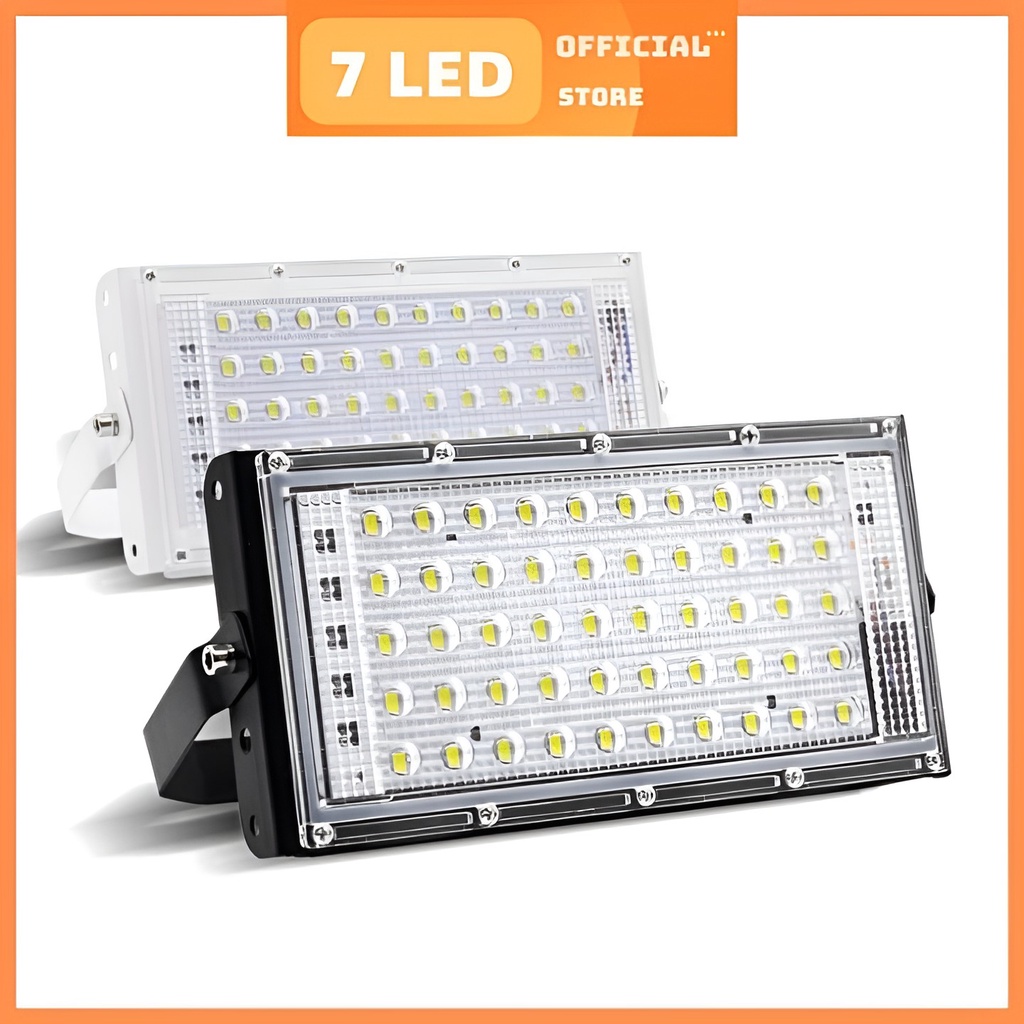 Đèn Led pha 50W siêu sáng 220V - đèn pha led sáng trắng , nháy 7 màu chống nước