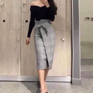 Chân váy HM kẻ chất đanh