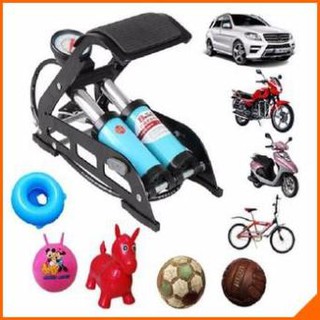 [Bảo Hành 3 Năm]Bơm Đạp Chân Đa Năng Mini Cho Ô Tô Xe Máy 2 Xilanh Nhập Khẩu Và Phân Phối Bởi HONOR,Bơm 2 Ống Tiện Lợi