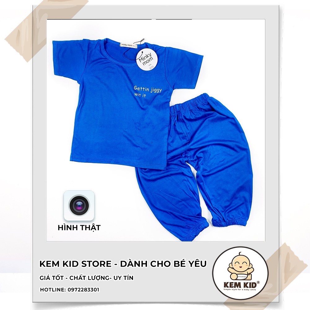 Bộ Minky Mom Alibaba tay cộc, quần dài,vải thun lạnh siêu mát, mềm mịn thấm hút mồ hôi cho bé