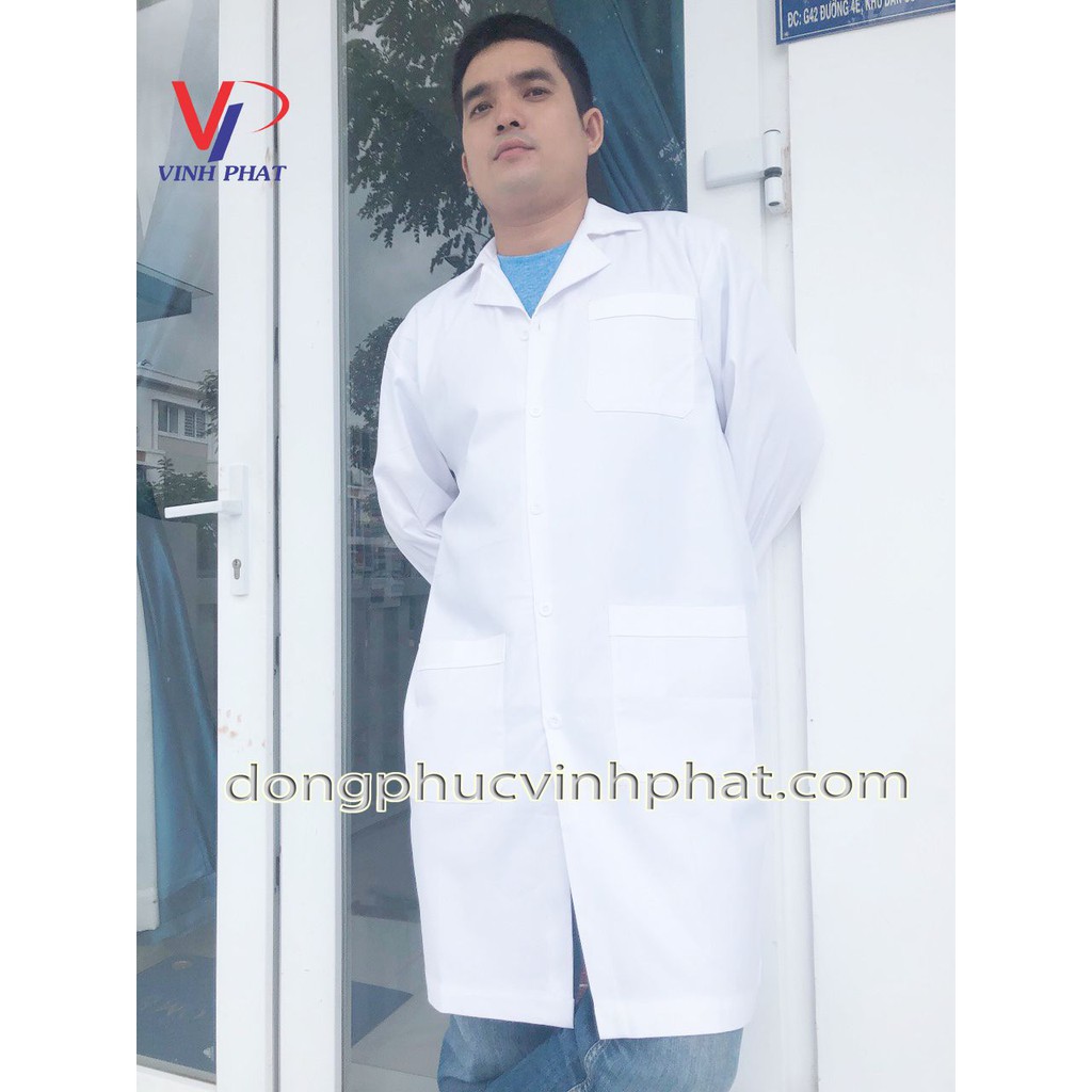 Áo Blouse Trắng Tay Dài Cao Cấp, Áo Blouse bác sĩ, dược sĩ phòng thí nghiệm ngắn tay nam nữ