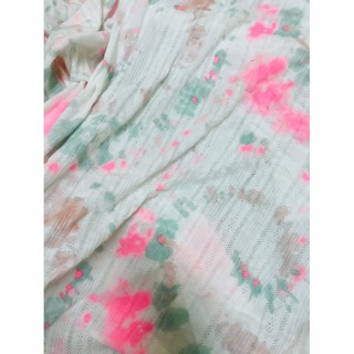 Vải thun cotton đục lỗ màu loang