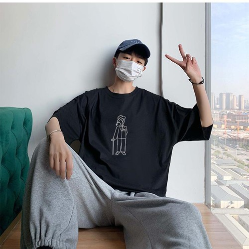 Áo thun unisex nam nữ tay lỡ phông form rộng teen cổ tròn oversize cotton UNCLLE giá rẻ màu đen trắng tee pull freesize