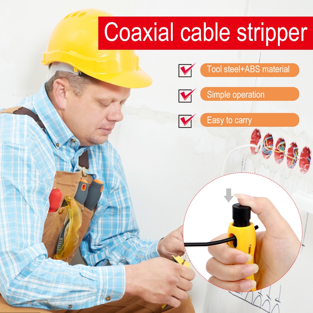 AIDEEPEN Kìm cắt dây cáp đồng trục RG59 RG11 RG7 RG6 chuyên dụng cho thợ điện
