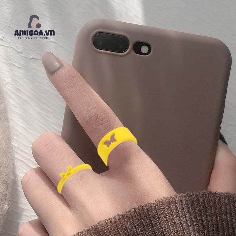 Set 2 Nhẫn Hở Mạ Điện Hình Bướm Dành Cho Cặp Đôi