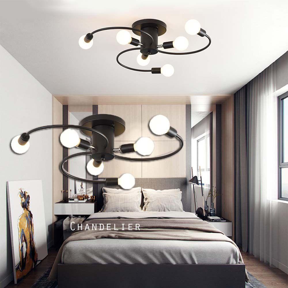 GOGOUP Đèn Trần 6 Đầu Thiết Kế Đơn Giản Dùng Trong Nhà