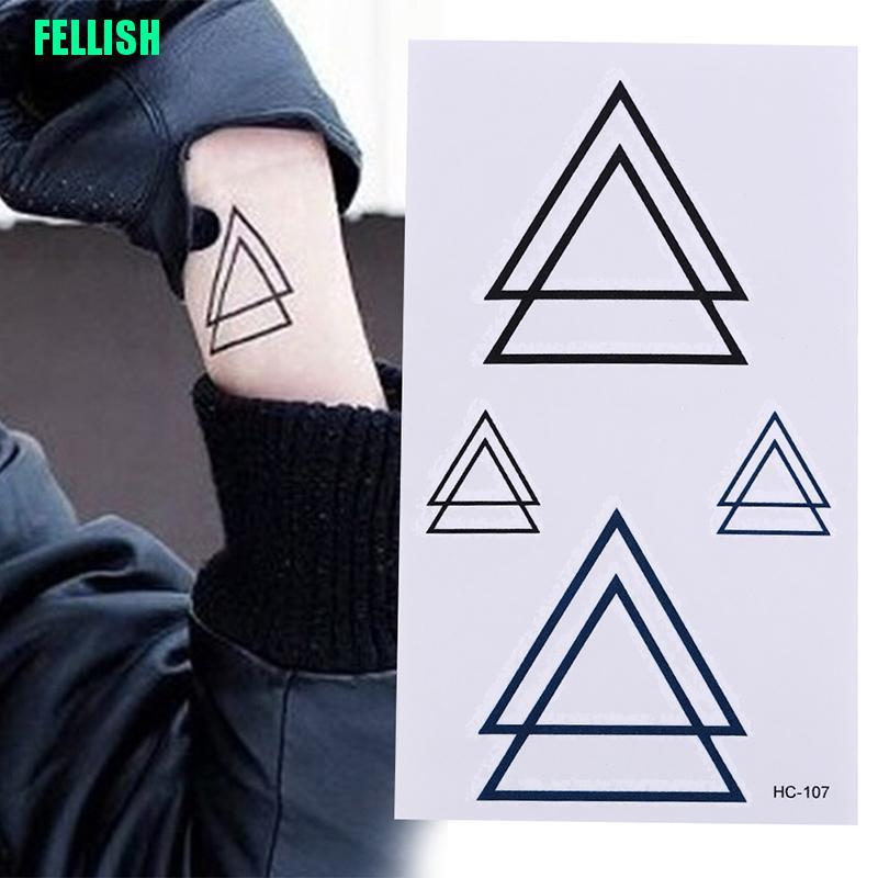 Miếng Dán Hình Xăm Họa Tiết Hình Học Chống Thấm Nước