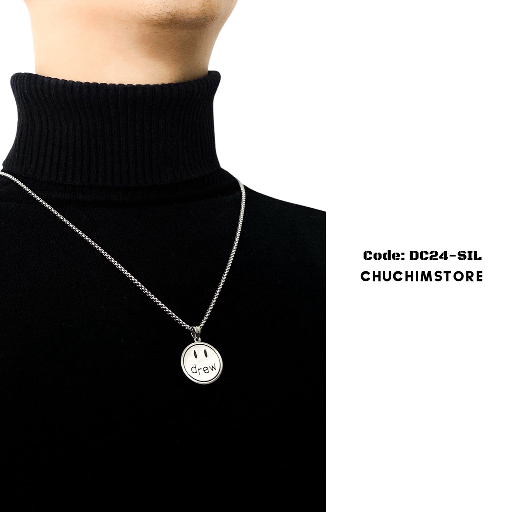 Dây chuyền bạc mặt tròn DREW