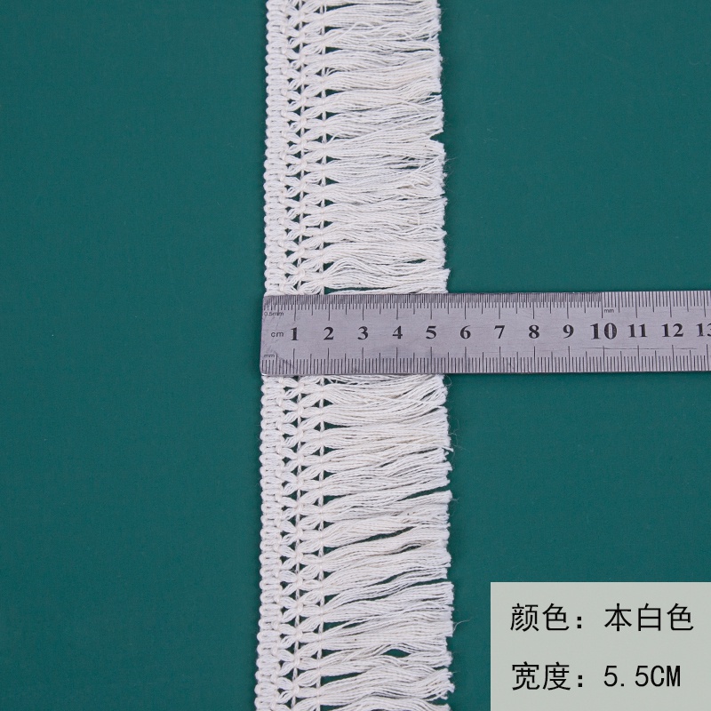 Khăn Trải Bàn Vải Cotton Phối Ren Tua Rua Màu Trắng Đen Làm Thủ Công Diy