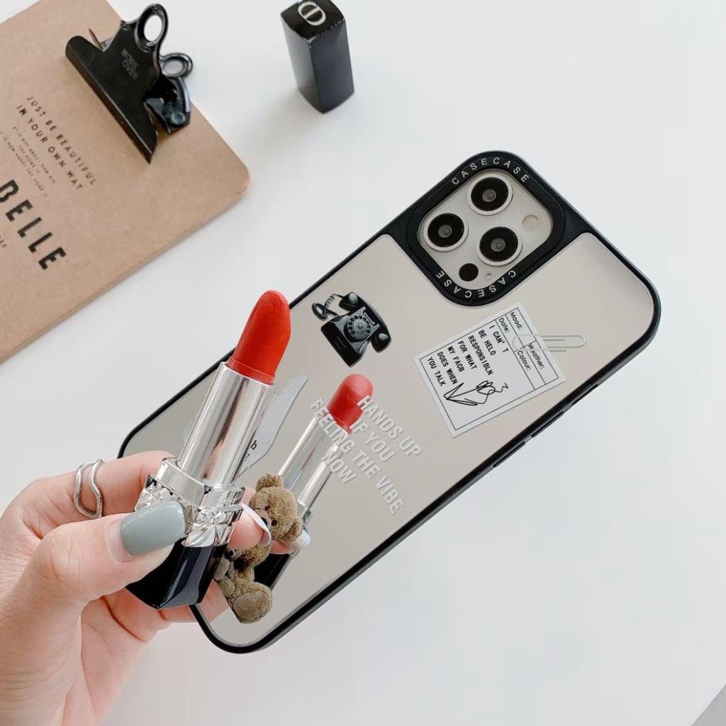 Ốp Lưng Tráng Gương Hình Gấu Đáng Yêu Cho Iphone13 pro Promax 12Mini 12promax 11 11pro Max