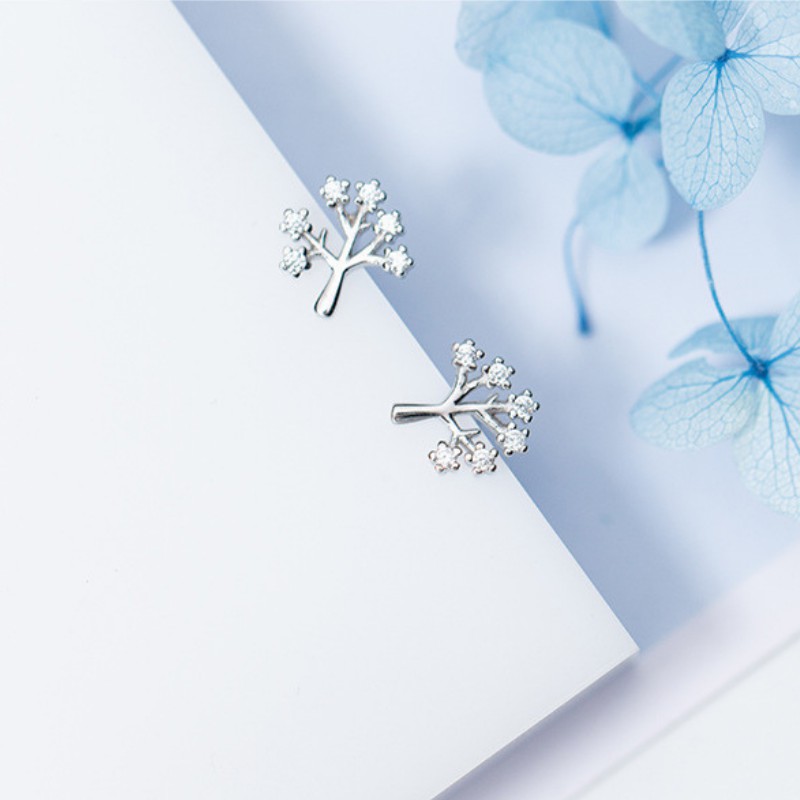 Bông Tai Bạc S925 Cây Sự Sống Tree of Life Xinh Xắn | Khuyên Tai Nữ Trang Sức Bạc Thời Trang
