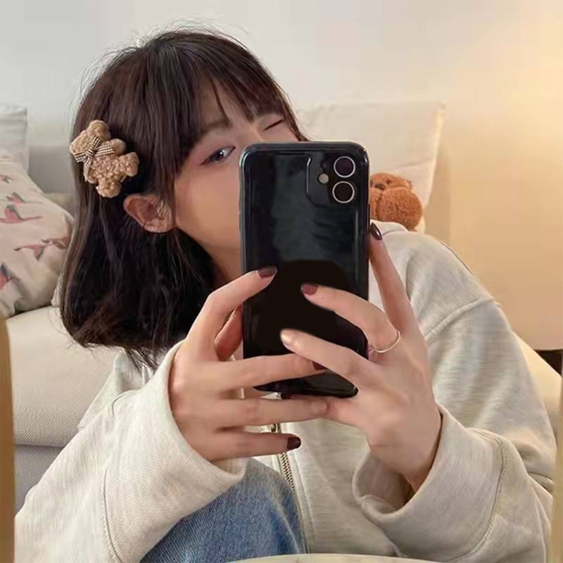 Kẹp Tóc Hình Chú Gấu Bằng Lông Nhung Dễ Thương Xinh Xắn