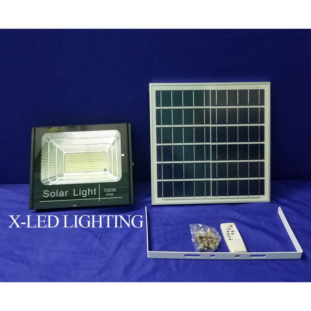 [X-LED] Đèn PHA năng lượng mặt trời 25w - 40w - 60w - 100w (Tặng pin)
