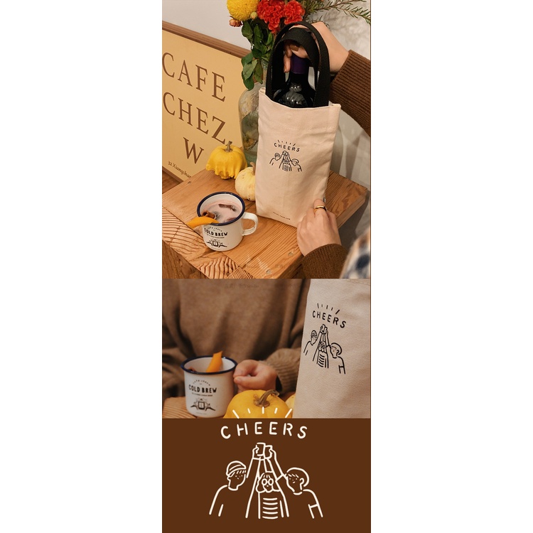 Túi đựng ly trà sữa cốc giữ nhiệt vải canvas thân thiện mới môi trường xinh xắn | BigBuy360 - bigbuy360.vn