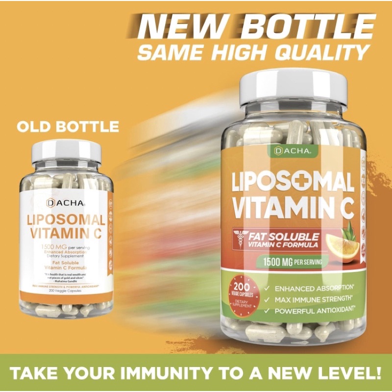 Viên uống hỗ trợ tăng đề kháng DACHA Natural Liposomal Vitamin C 1500mg 200 viên USA