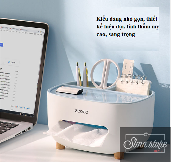 Hộp đựng khăn giấy, remote, điện thoại để bàn Cao Cấp, Kệ để đồ dùng đa năng, tiện dụng. SD1_HopKG-Ecoco