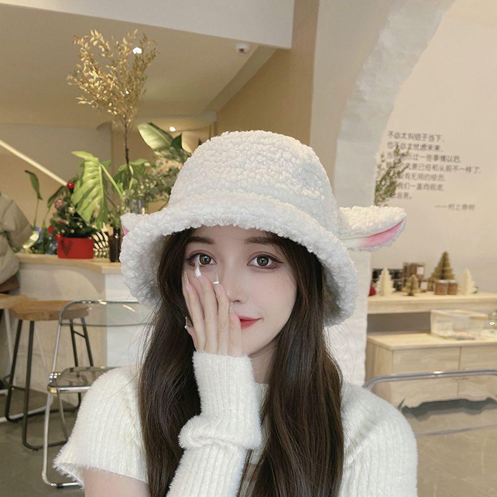 Nón Bucket Che Nắng Hình Tai Cừu Dễ Thương Cho Nữ