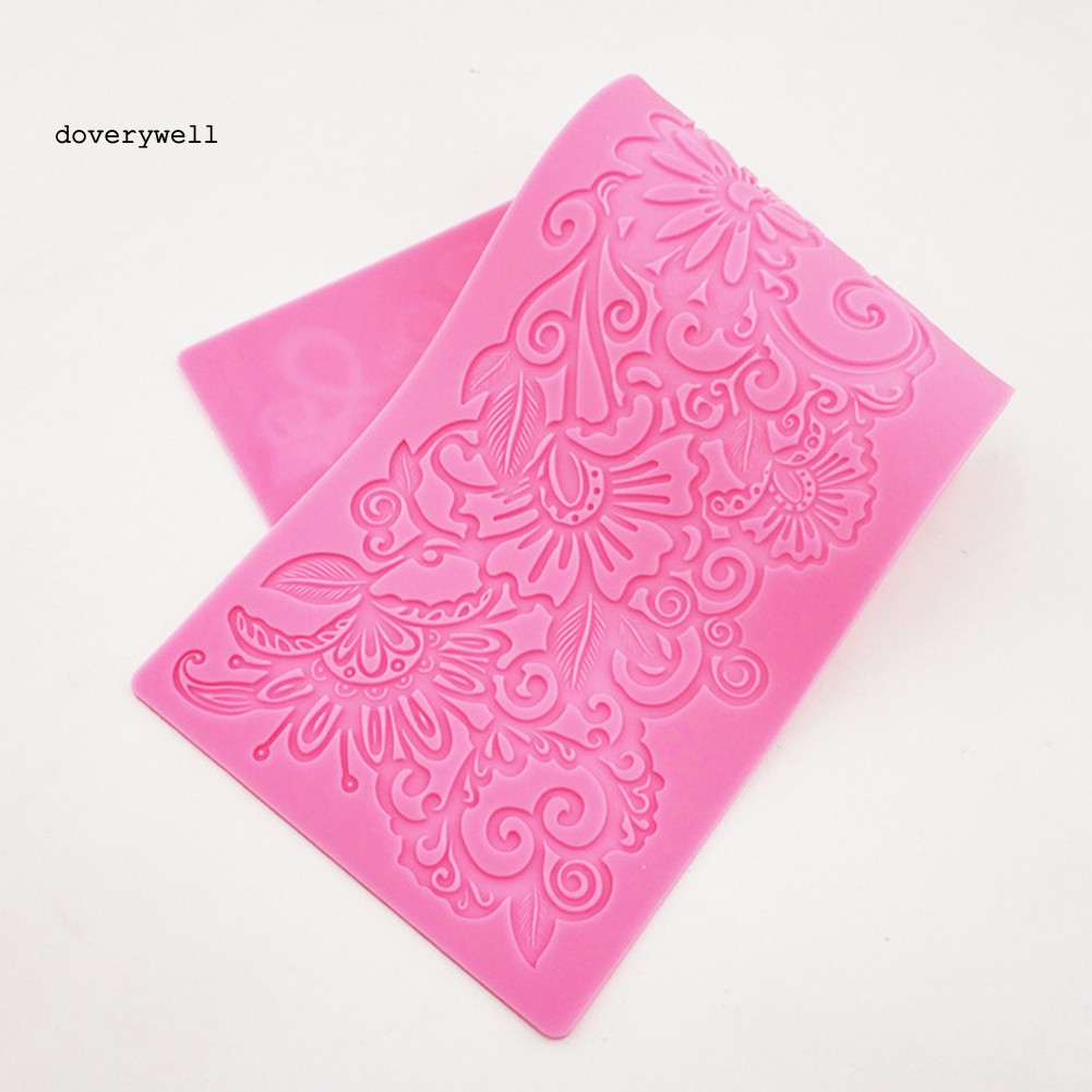 Khuôn Silicone Tạo Hình Làm Bánh Kẹo Hình Ren Hoa Diy