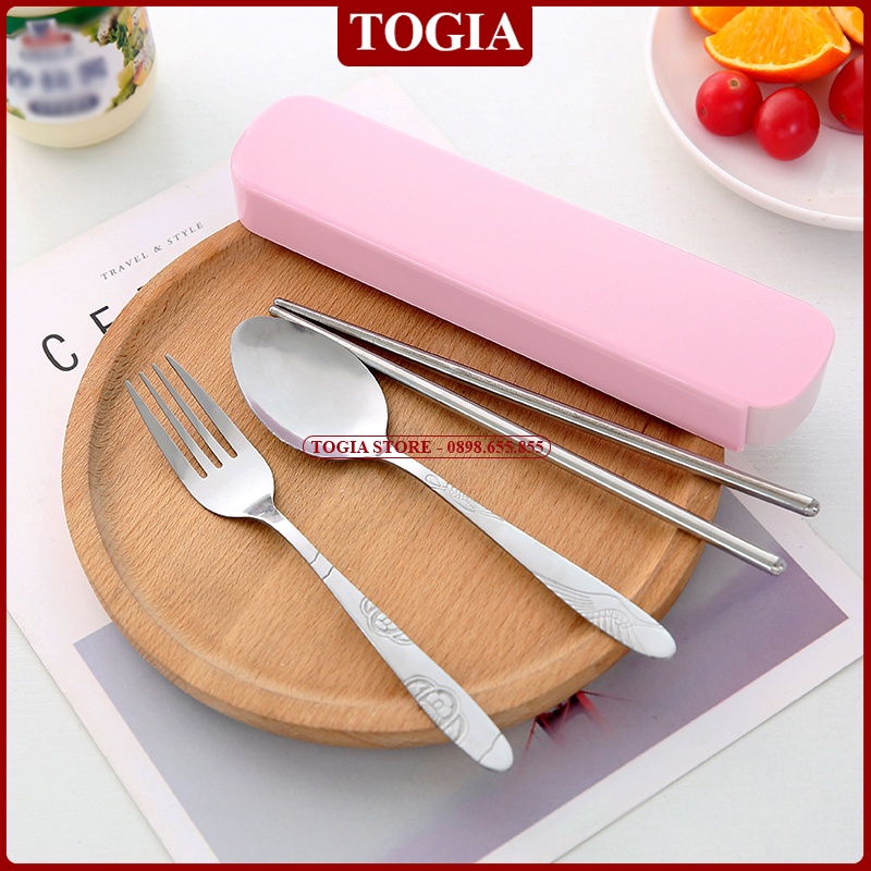 Bộ Muỗng Đũa Dĩa Thìa Inox 304 Cho Dân Văn Phòng, Sinh Viên, Đi Picnic Dã Ngoại TOGIA
