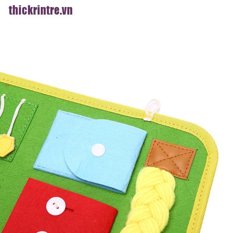 [rintre]Kids Busy Board Buckle Old Zip Button Lace Up Toy Montessori Early Education Toy