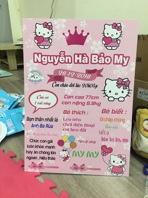 Bảng thành tích của bé trai bé gái - phụ kiện sinh nhật
