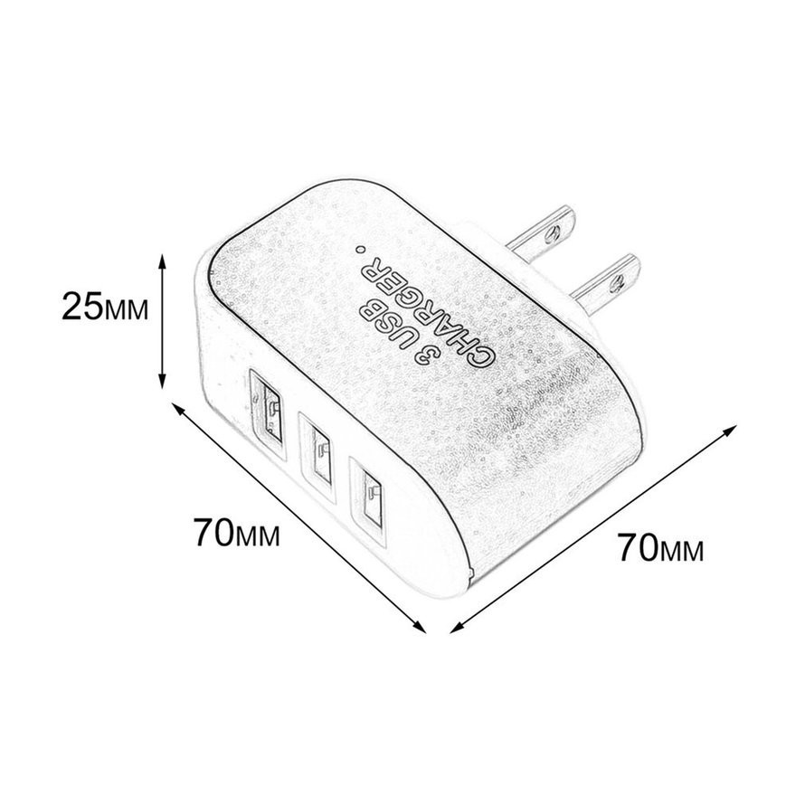 Cốc Sạc /Củ Sạc 3 cổng USB - 3.1A Tện Lợi