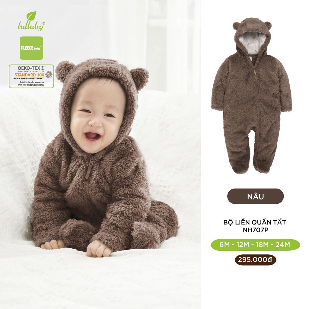 Bộ body lông liền quần tất cho bé Lullaby hàng đẹp NH513M