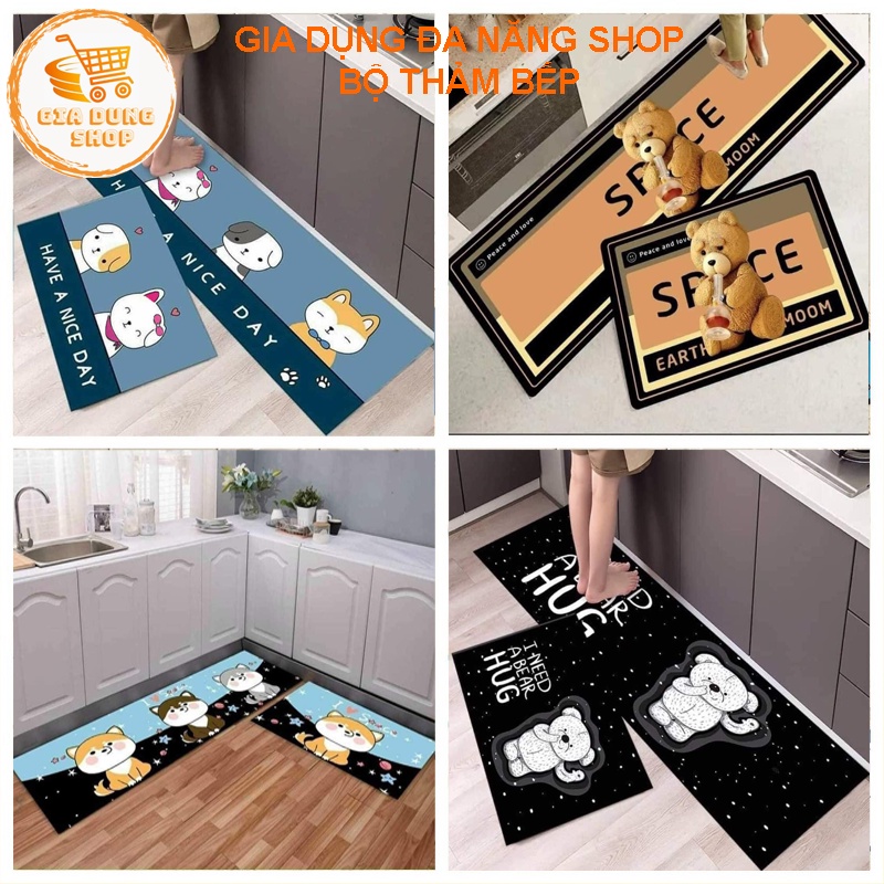 Thảm bếp thảm lau chân dành cho nhà bếp thảm 3D chống trơn trượt thấm hút nước
