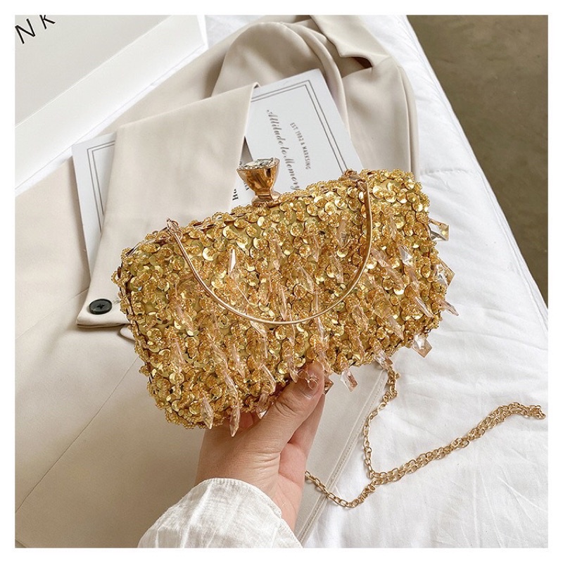 TÚI XÁCH ĐÍNH ĐÁ SIÊU SANG CHANH CẦM TAY