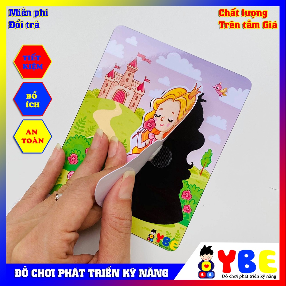 Bộ trò chơi học liệu bóc dán hình Công Chúa vừa chơi vừa học Đồ chơi phát triển kỹ năng dụng cụ giáo dục Montessori