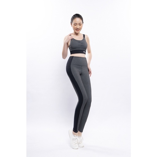 Bộ Đồ Tập Gym Yoga Blooming Màu Xám Livan Sport Tặng Kèm Mút Ngực Cao Cấp