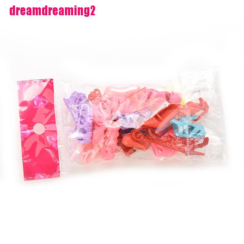 Set 12 Giày Cao Gót Nhiều Màu Sắc Cho Búp Bê Barbie