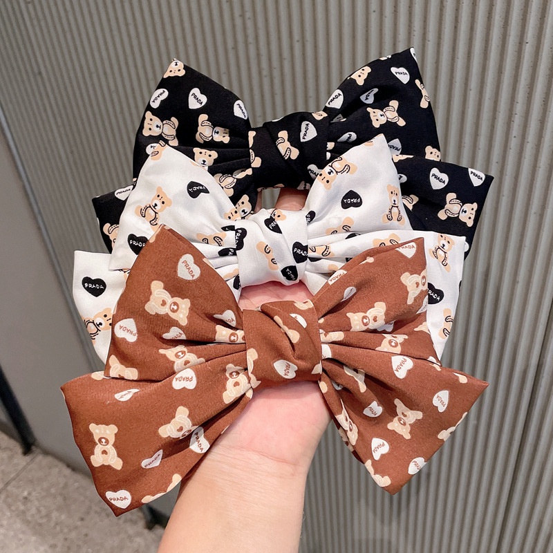 Kẹp tóc hình nơ dễ thương phong cách Hàn Quốc thời trang thu đông cho nữ