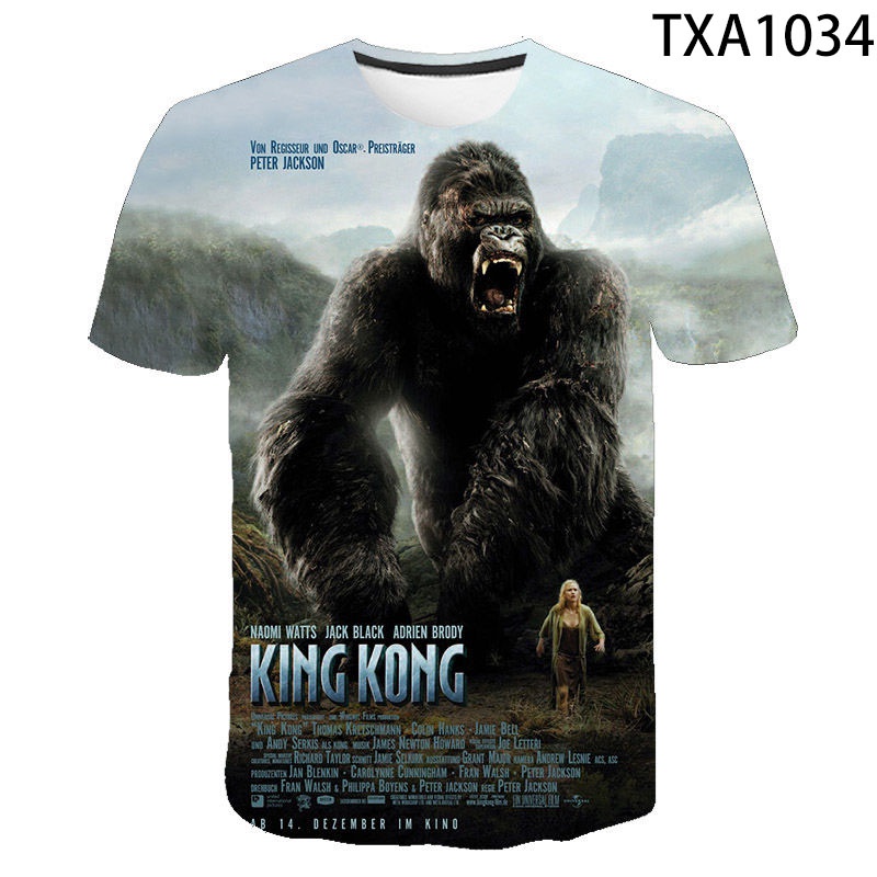 Áo Thun In Hình King Kong 3D Thời Trang Mùa Hè Dành Cho Bé Trai 2022