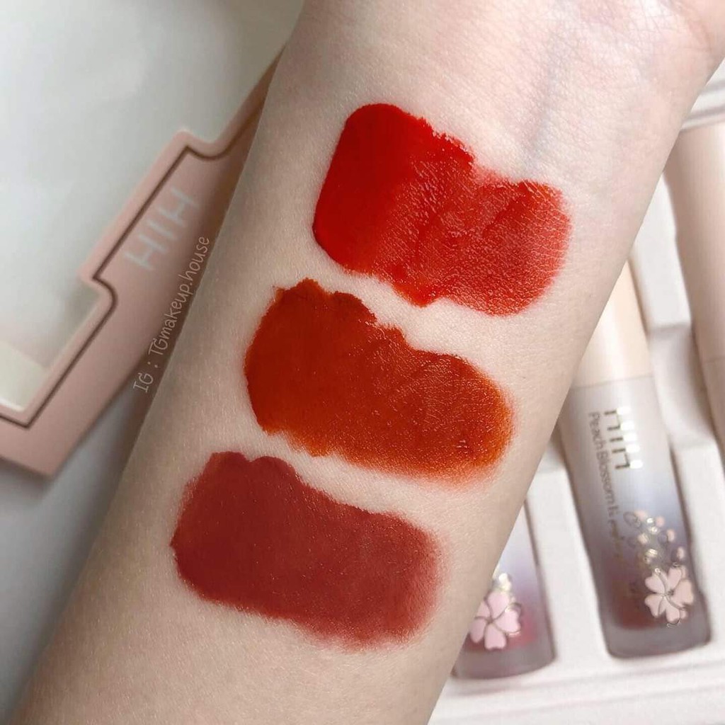 Set 3 Son Kem HIH Silky Lipglaze Hoa Anh Đào