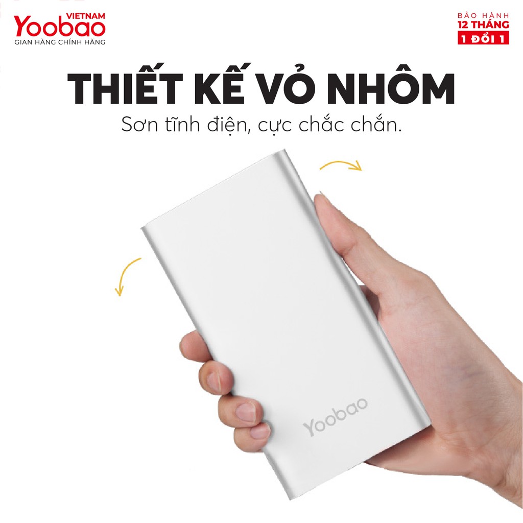 Sạc dự phòng 5000mAh Yoobao PL5 Polymer - Hàng chính hãng - Bảo hành 12 tháng 1 đổi 1