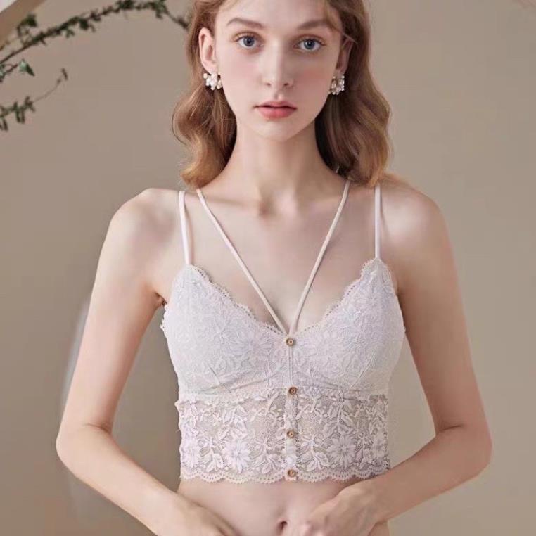 [Hàng Thiết Kế] Áo Bra Ren Hoa Khuy Trước Sexy - LADY