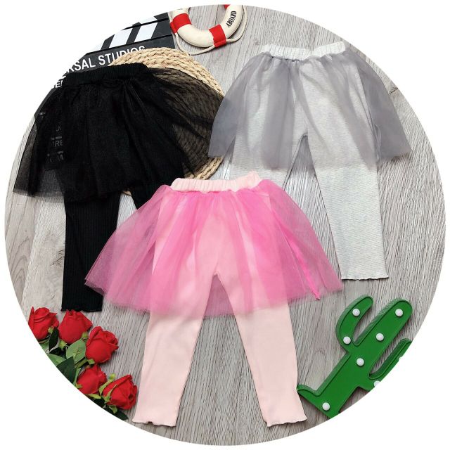 [MẪU MỚI] QUẦN LEGGING LIỀN VÁY XINH XẮN CHO BÉ 8-18KG