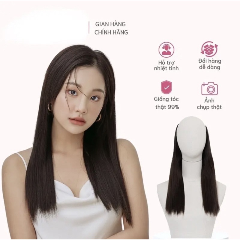 Tóc Kẹp nửa đầu U thẳng 50cm