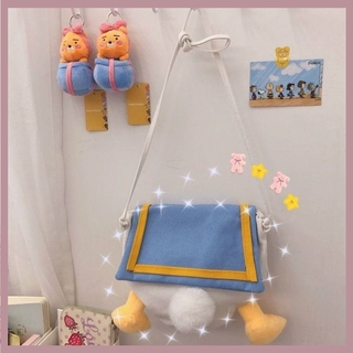 Túi vải canvas đeo chéo dễ thương phong cách Nhật Bản họa tiết Vịt Donald cho học sinh