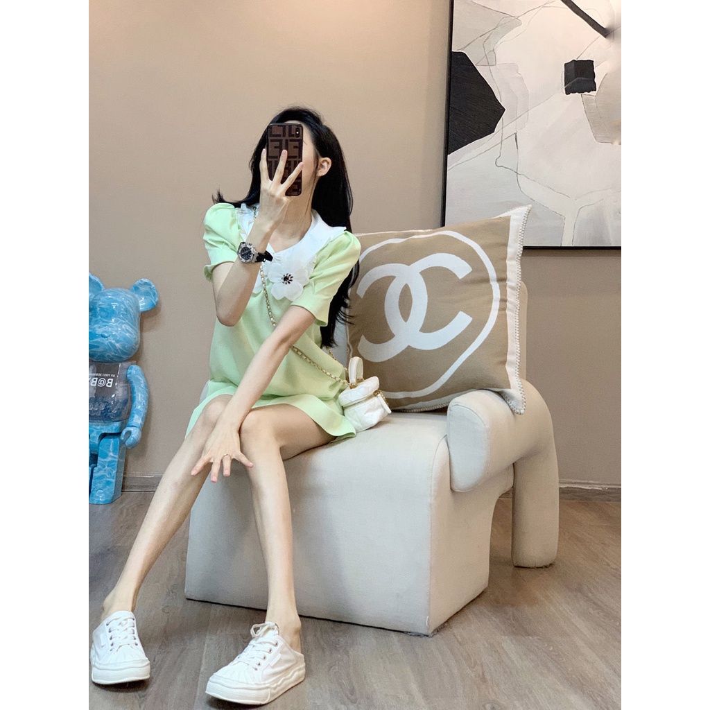Đầm Dệt Kim Vải Lụa Lạnh Dáng Rộng Thiết Kế Ngọt Ngào Cho Nữ  tao bao