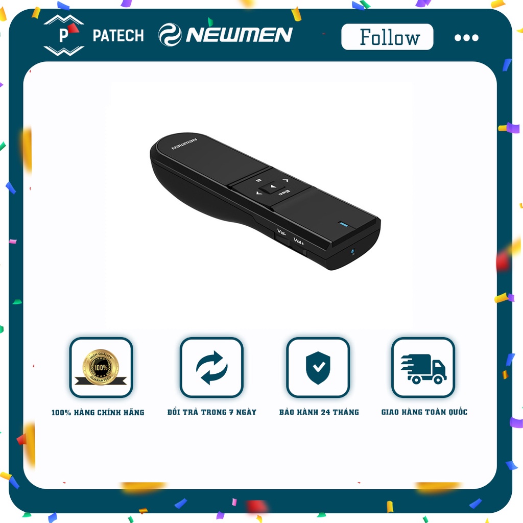 Bút trình chiếu Newmen P002-Pro ( kèm pin) Đen - Hàng chính hãng