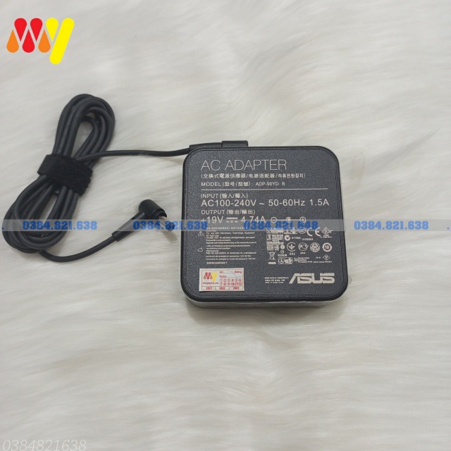 Sạc Laptop Asus Củ Vuông 19V-4.74A (90Wh) Đầu thường (5.5mm*2.5mm) - Bảo hành 18 tháng. Kèm dây nguồn