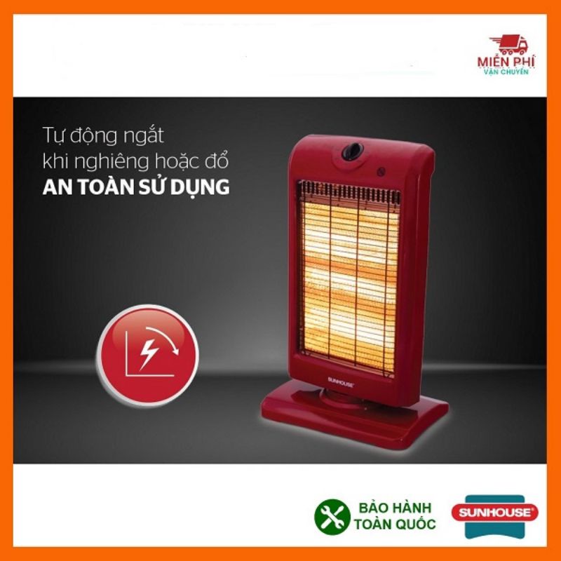 (miễn ship)sưởi điện 3 bóng halogen SUNHOUSE SHD7016 hàng chính hẵng