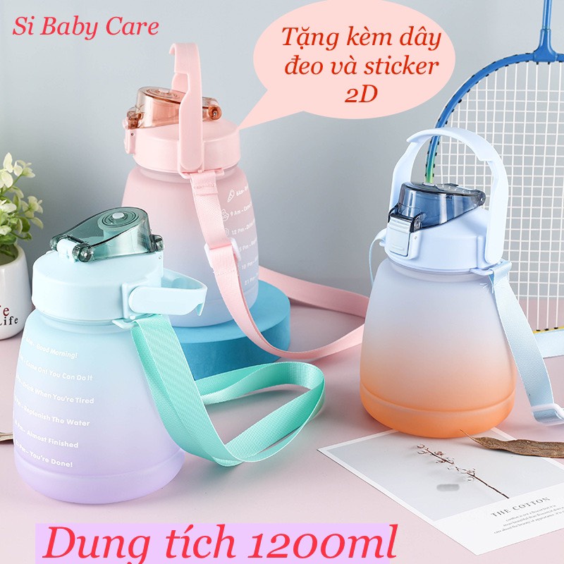 FS Bình Nước 1200ML Có vạch Báo Giờ Uống Nước Dễ Thương