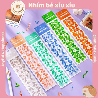 Sticker ruy băng confetti Rainbow City hình dán trang trí Kpop journal VT158