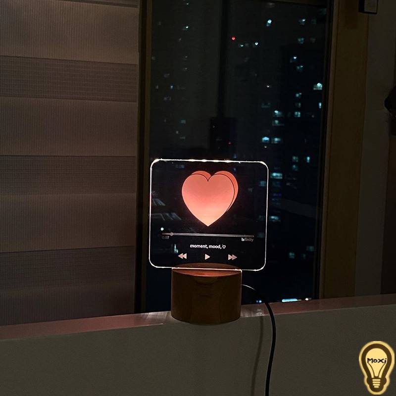 Đèn led hình trái tim làm đèn decor  phòng ngủ để bàn, quà sinh nhật, lễ tình nhân valentine phong cách Hàn Quốc .
